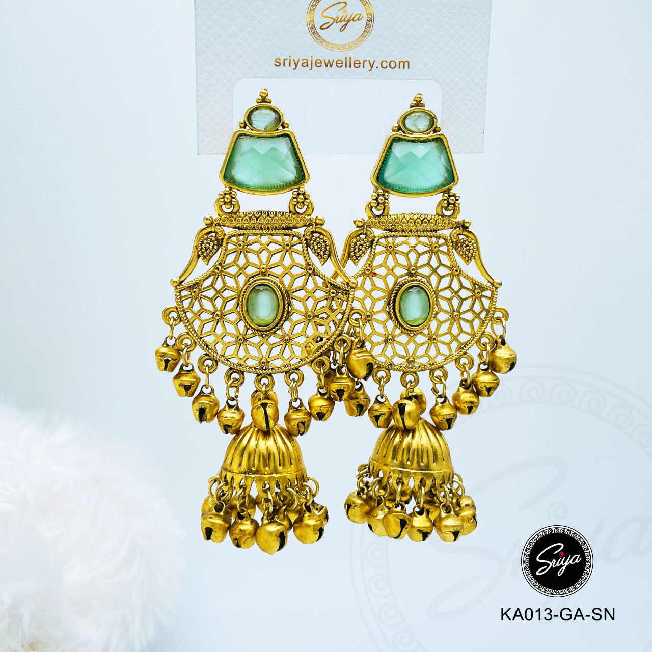 Seafoam Muse Premium Kashmiri Earrings