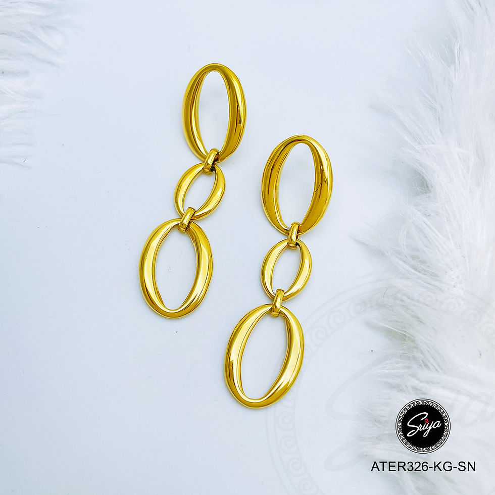 Thumbnail: Stellar Links Anti Tarnish Golden Earrings