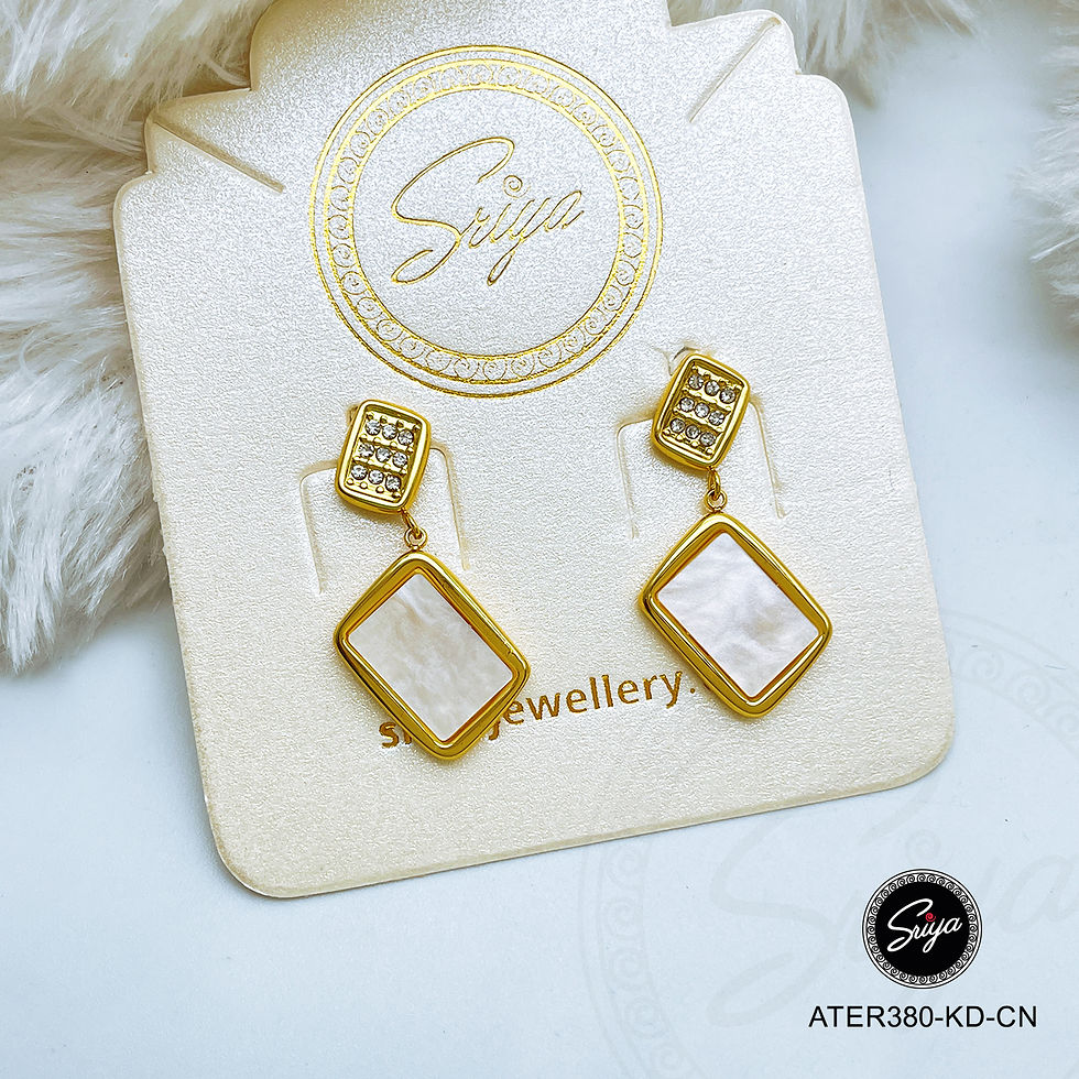 Thumbnail: Nova Drop Golden Anti Tarnish Earrings
