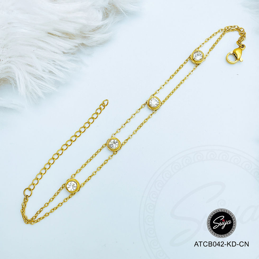 Thumbnail: Asmita Anti Tarnish Golden Bracelet