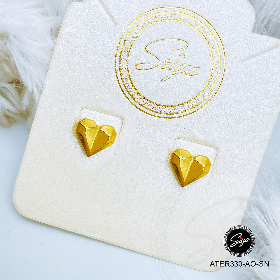 Thumbnail: Origami Love Anti Tarnish Golden Earrings