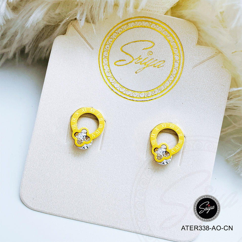 Thumbnail: Heritage Clockwork Anti Tarnish Golden Earrings