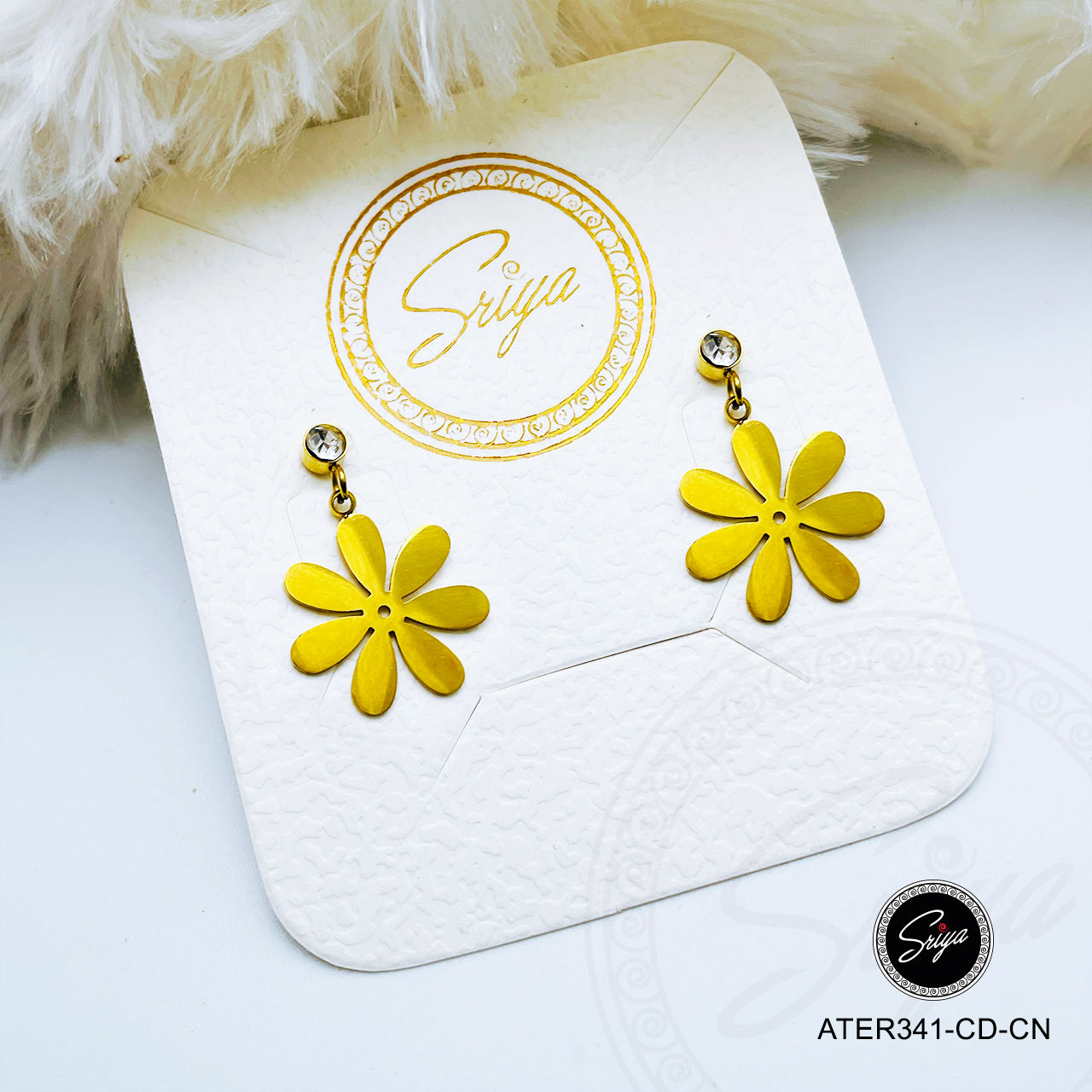 Drift Bloom Anti Tarnish Golden Earrings