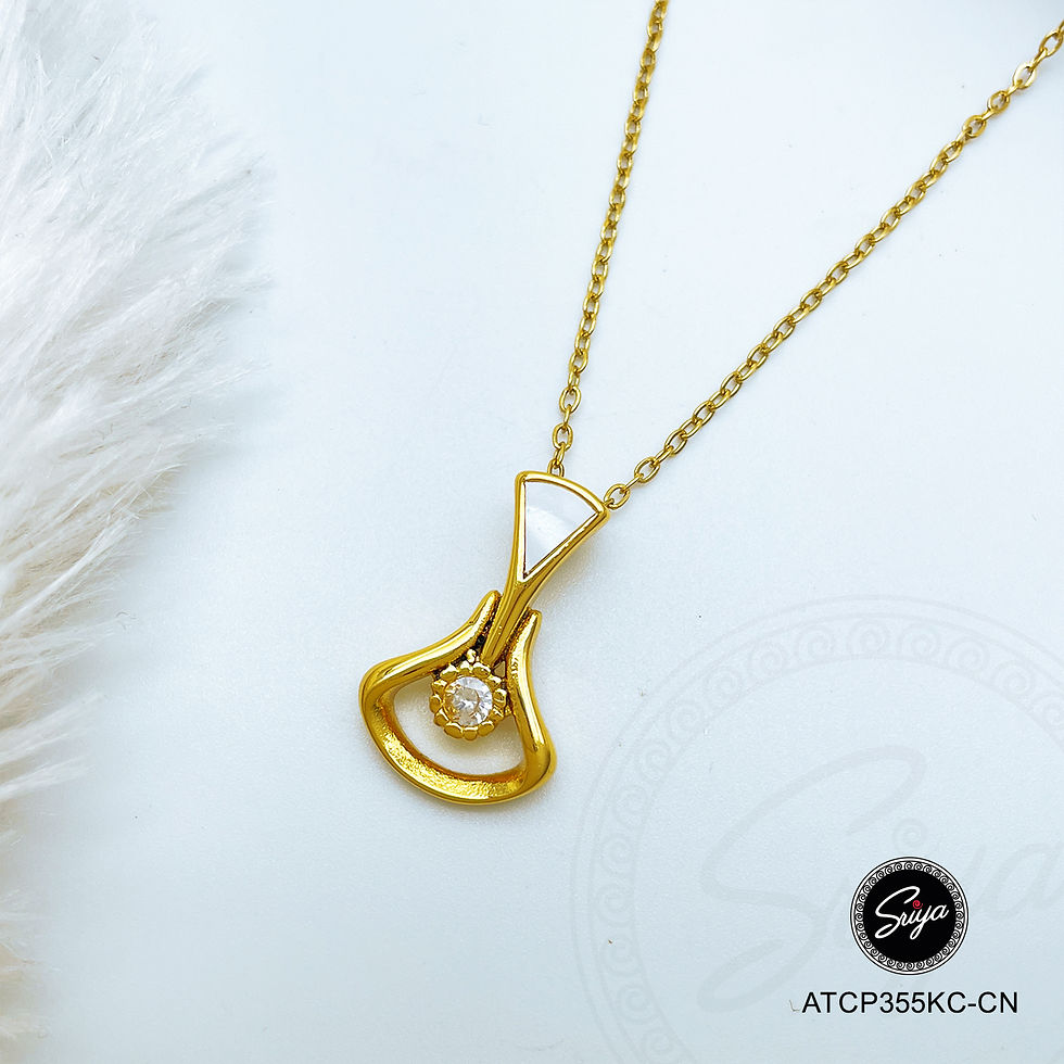 Thumbnail: Crystal Bloom Golden Anti Tarnish Necklace