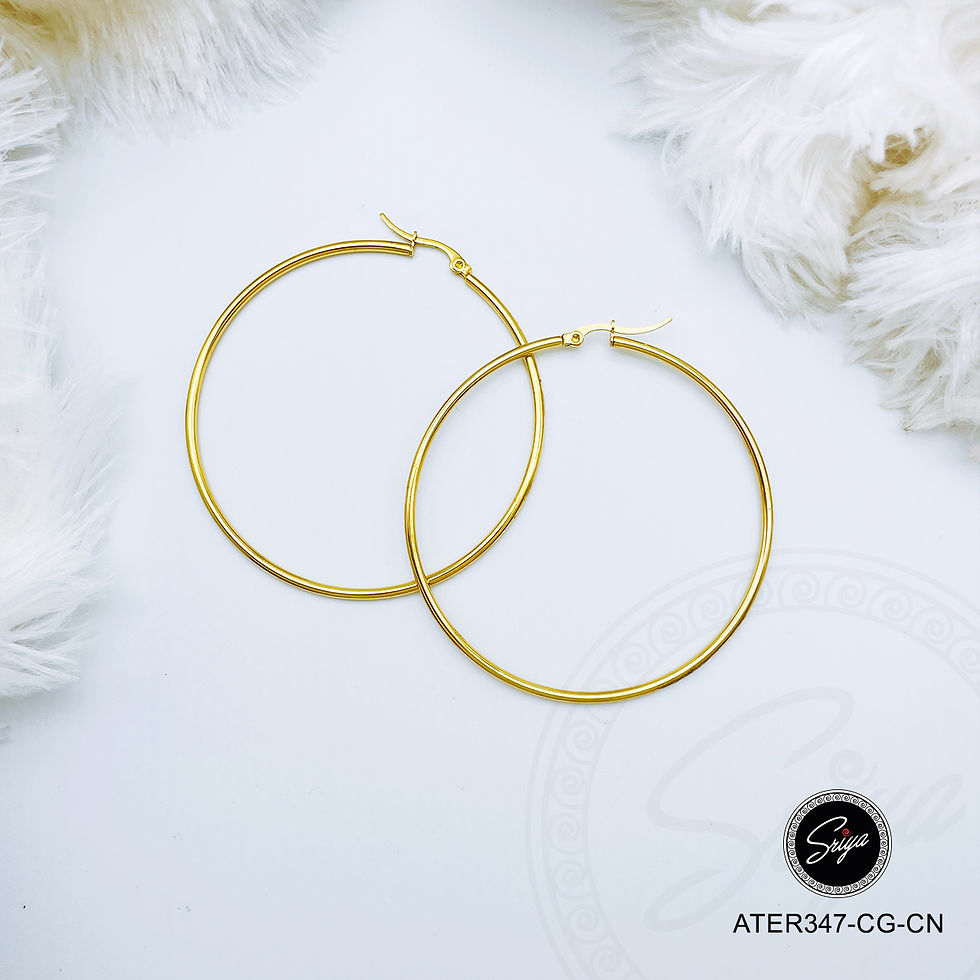 Thumbnail: Skyline Hoops Anti Tarnish Golden Earrings
