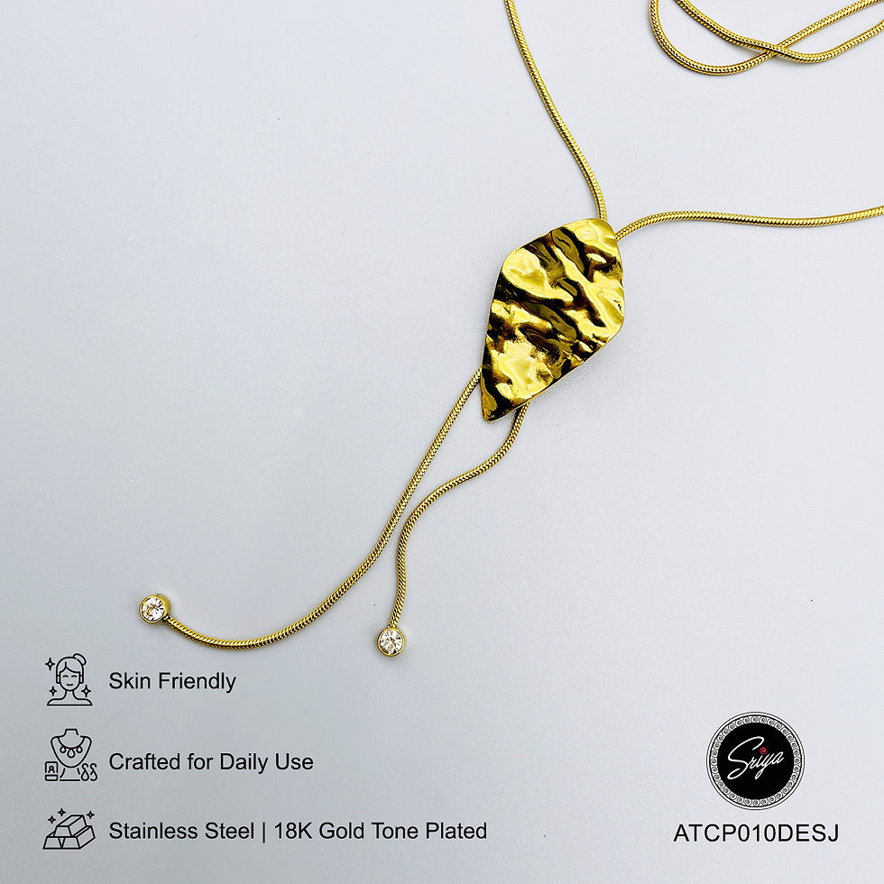 Thumbnail: Leaf Charm Anti Tarnish Tie Chain