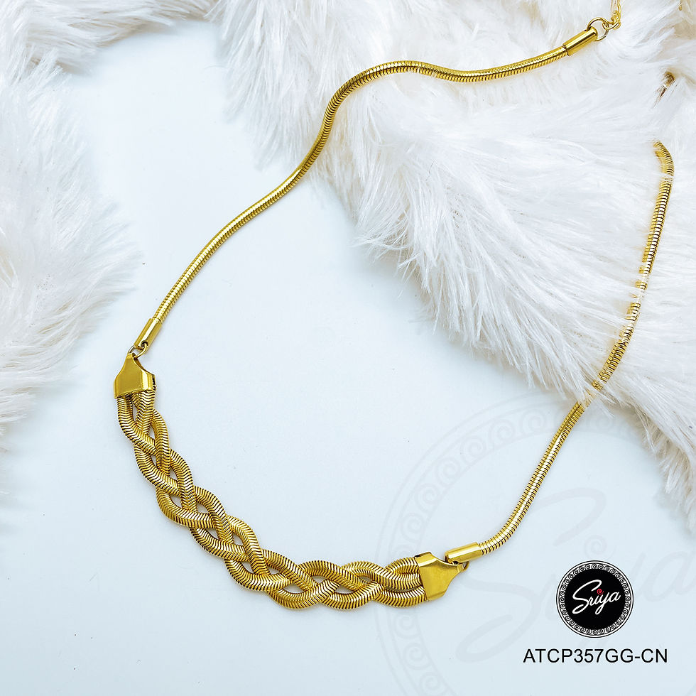 Thumbnail: Luxe Twist Golden Anti Tarnish Necklace