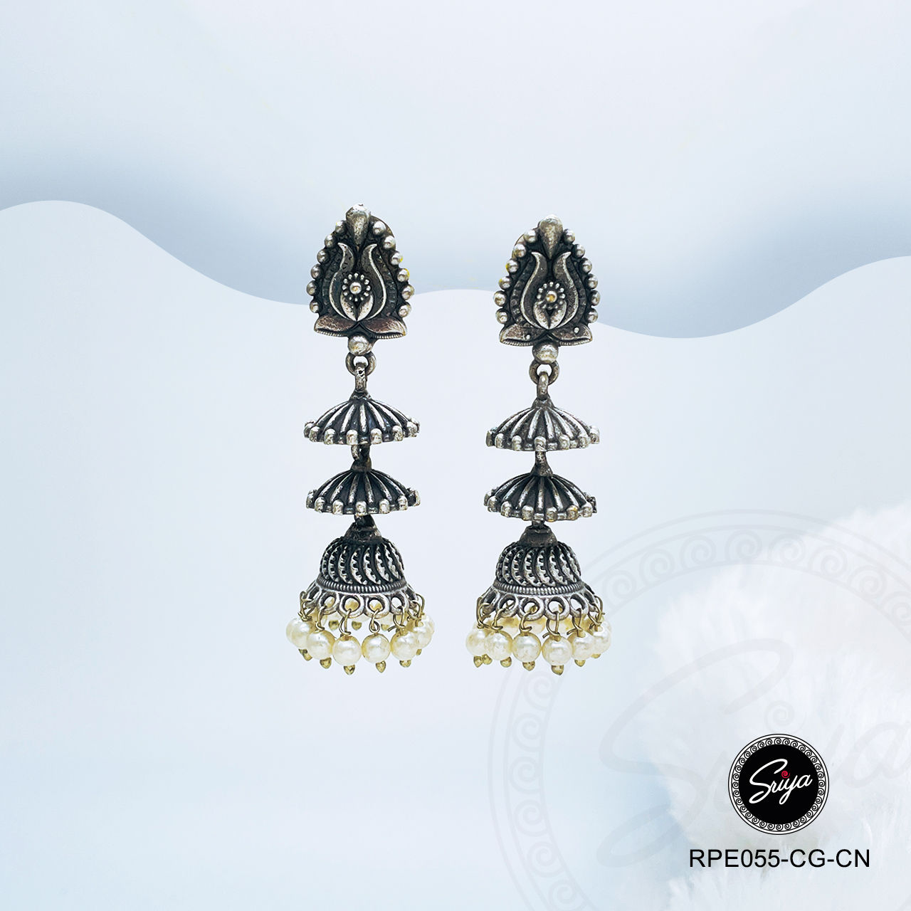 Triveni Tiered Replica Jhumka Earrings