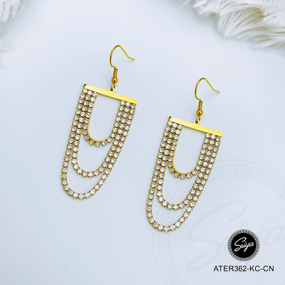 Thumbnail: Ziva Golden Drops Anti Tarnish Earrings