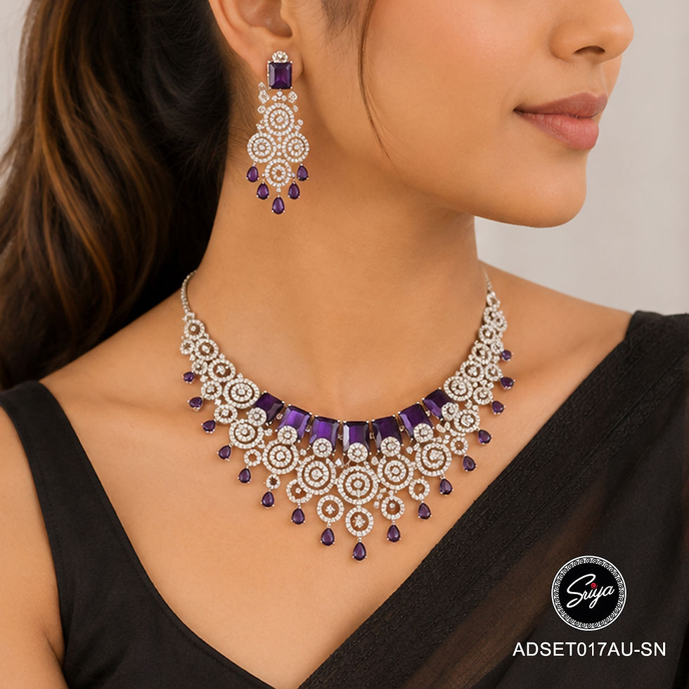 Thumbnail: Midnight Orchid American Diamond Set