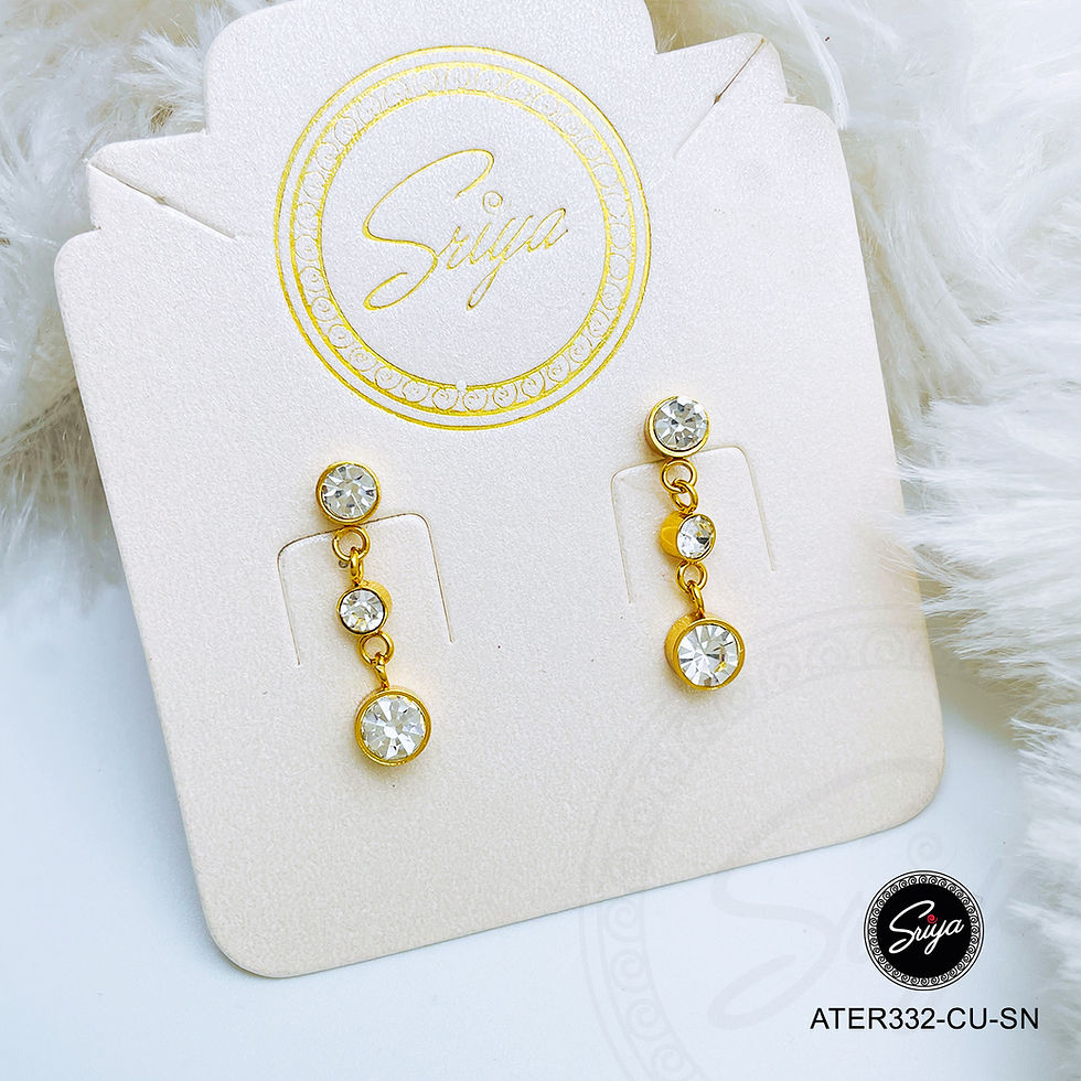 Thumbnail: Raindrops Anti Tarnish Golden Earrings