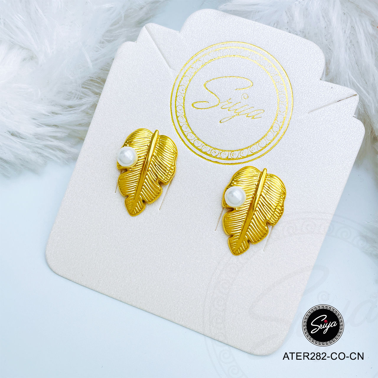 Pearl Grove Anti Tarnish Golden Earrings