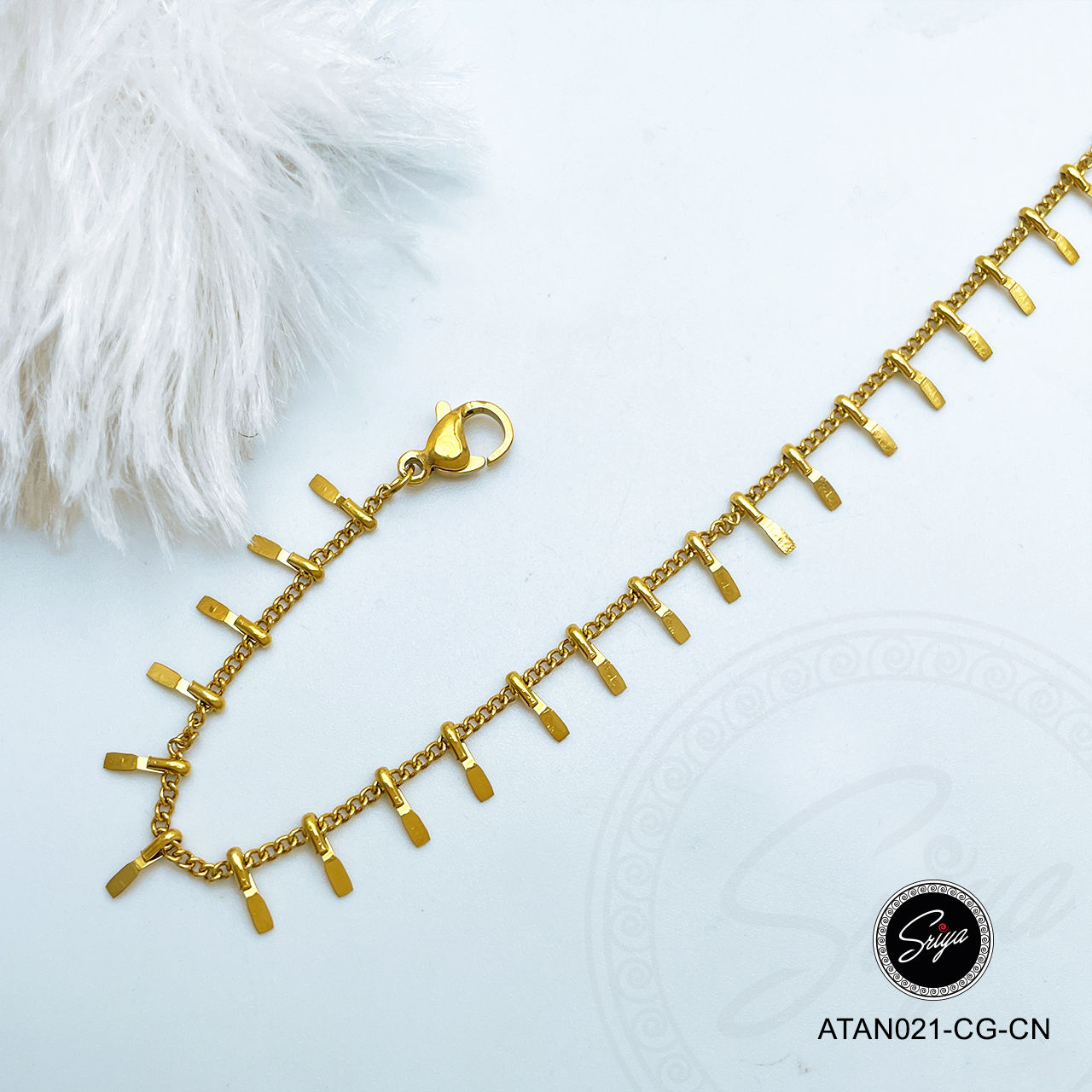 Golden Fringe Anti Tarnish Anklet