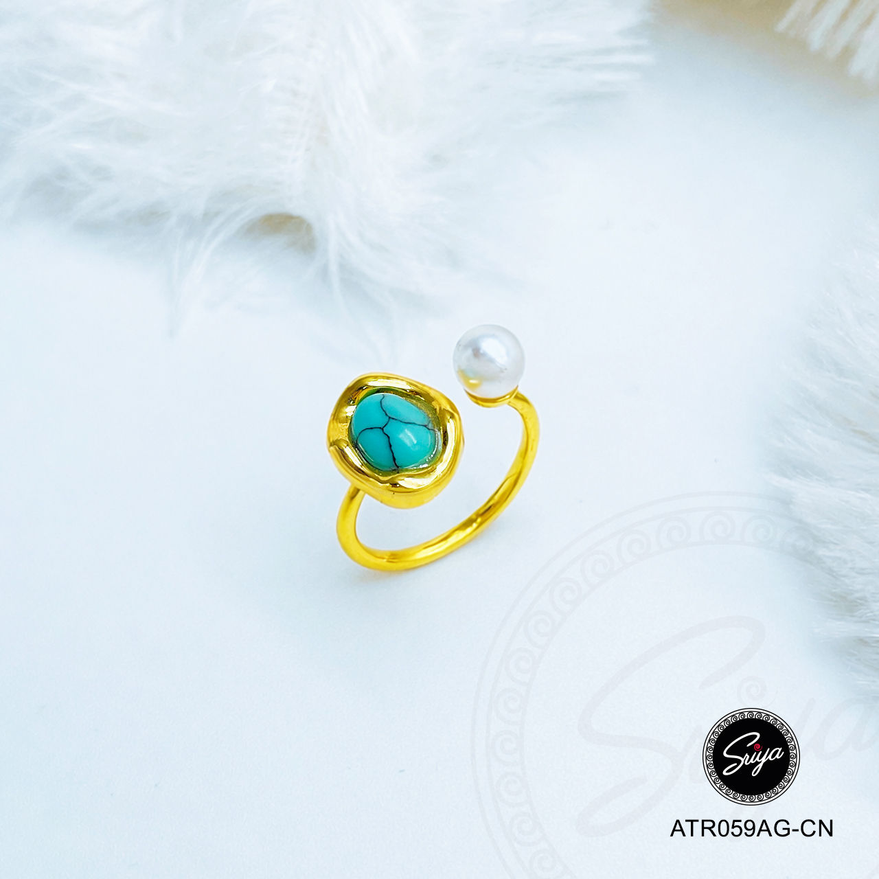 Blue Ocean Anti-Tarnish Golden Ring