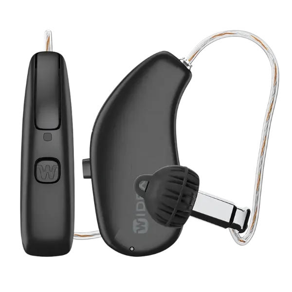 Black Widex hearing aids from Cary Audiology Hearing Clinic.