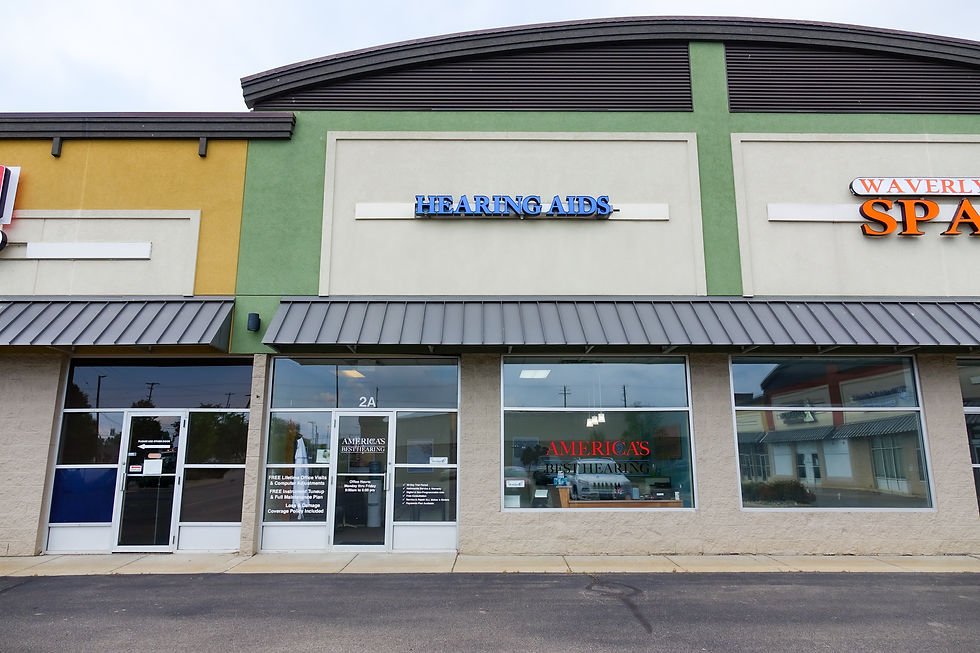 Hearing Aids store storefront in a shopping center