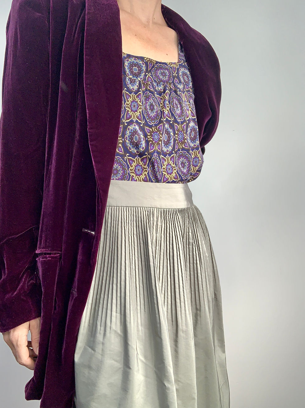 Thumbnail: Pin Tuck Taffeta Skirt