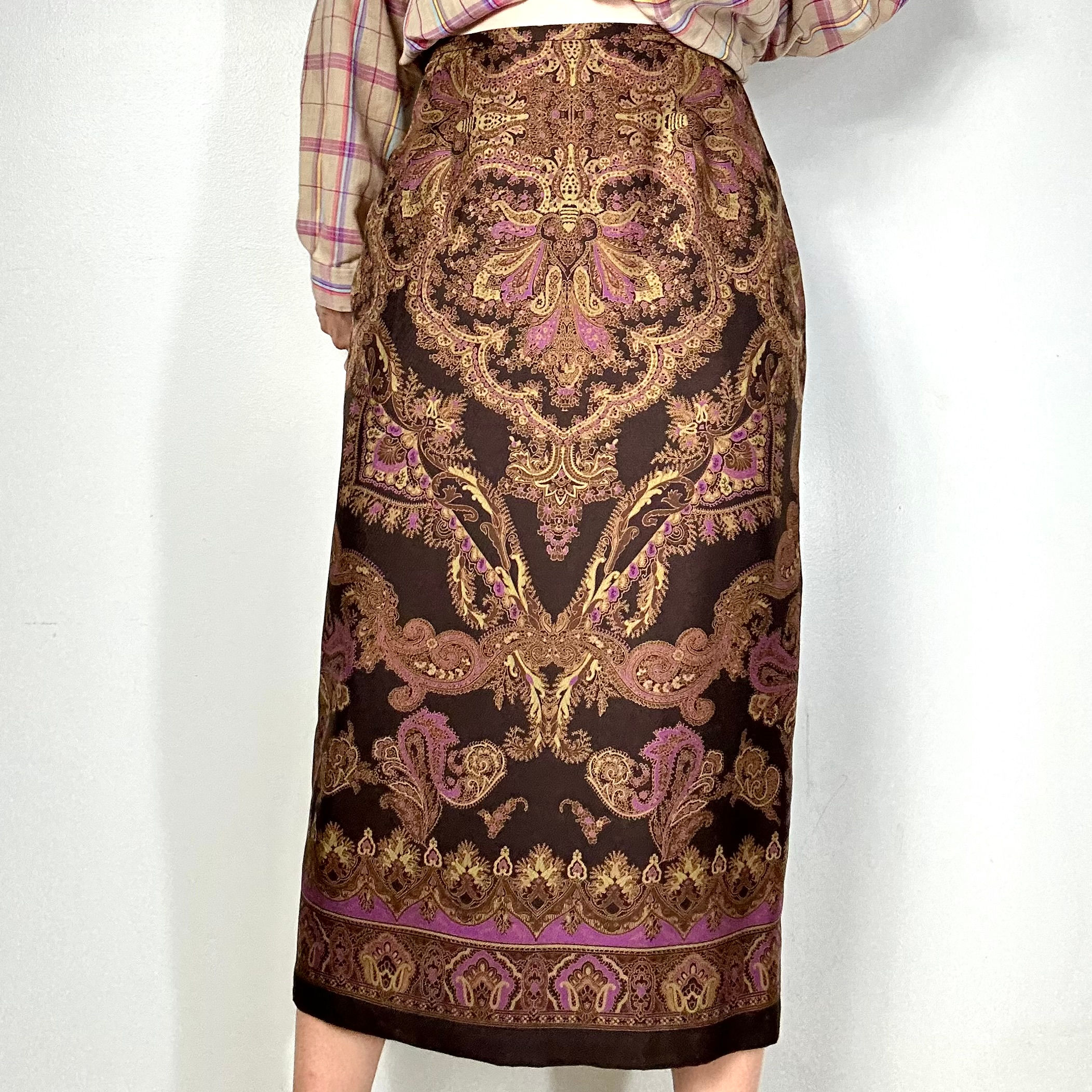 Paisley Vintage Straight Skirt