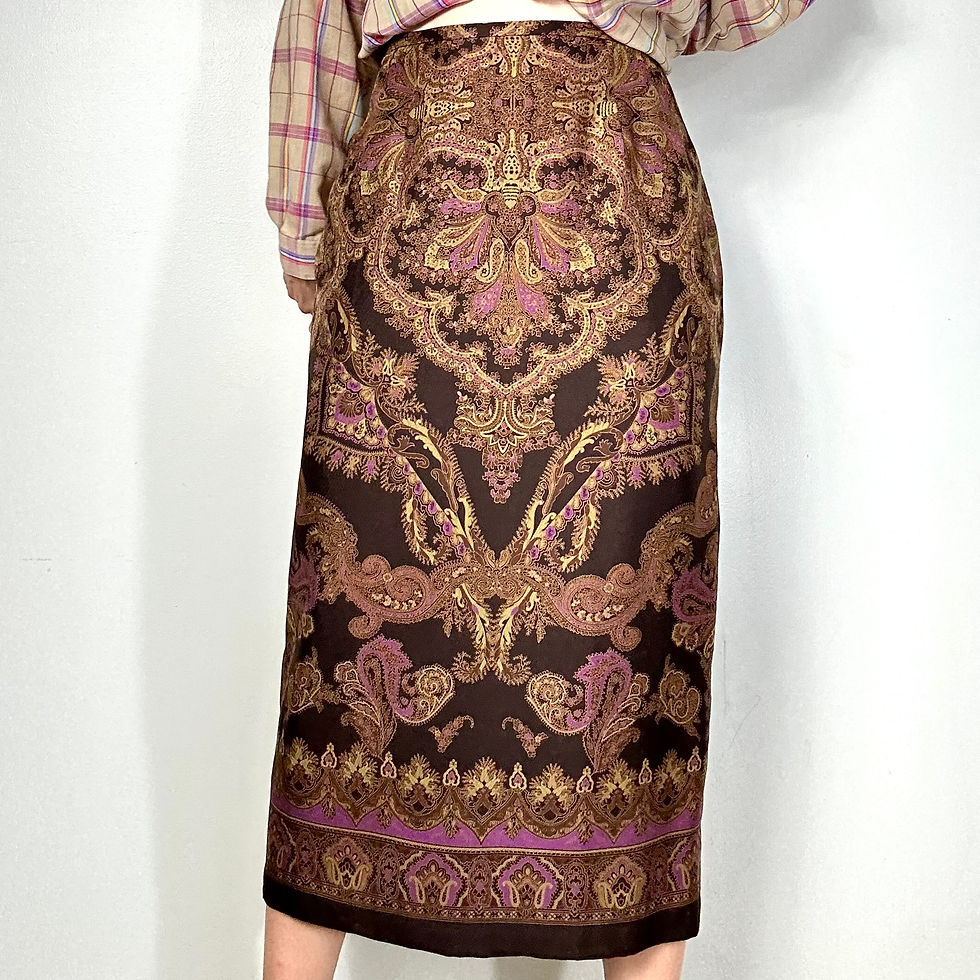 Paisley Vintage Straight Skirt