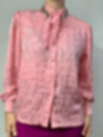 Thumbnail: Pink On Pink Silk Blouse w Subtle Western Vibe