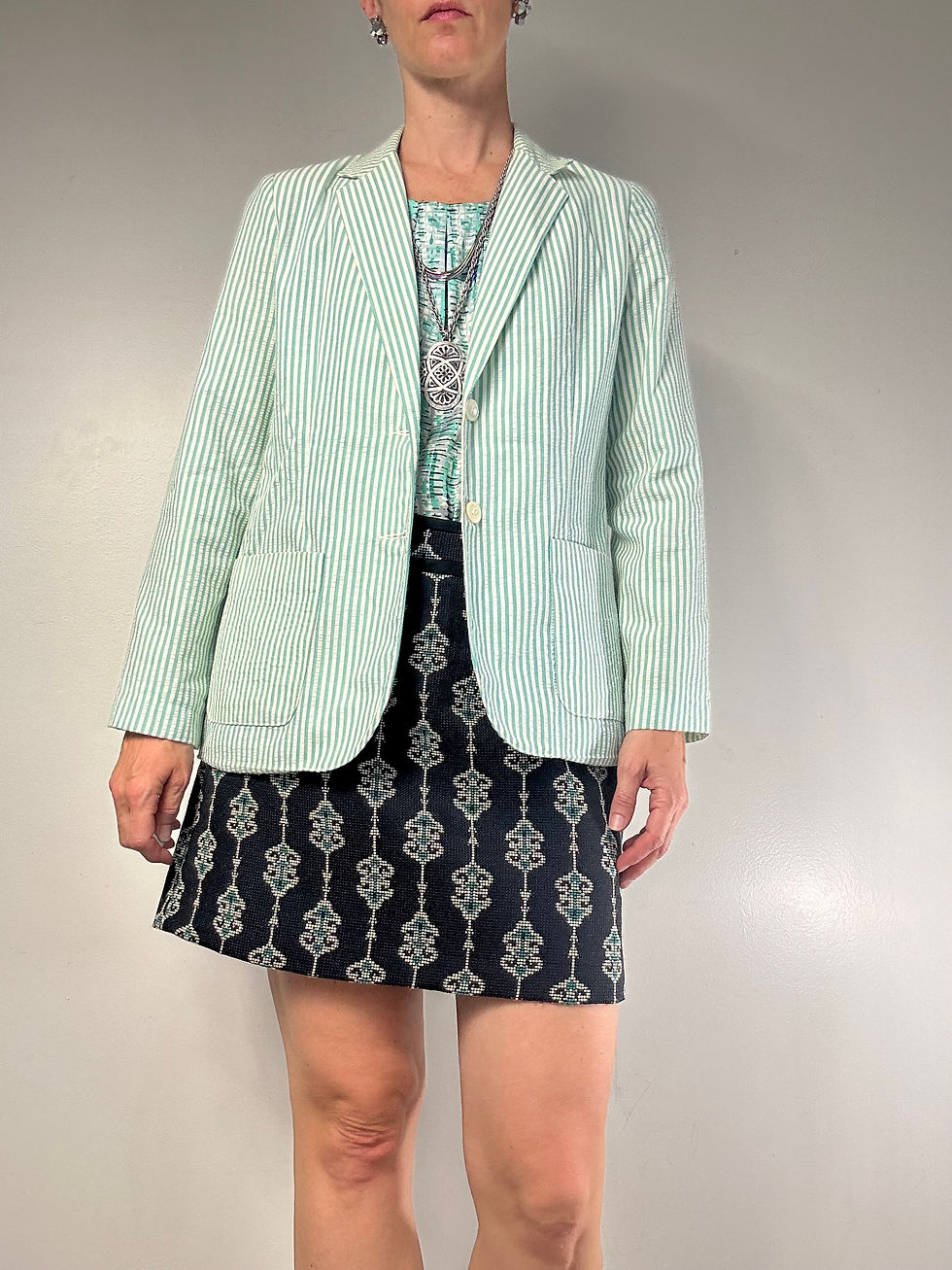 Thumbnail: Vintage Striped Cotton Blazer