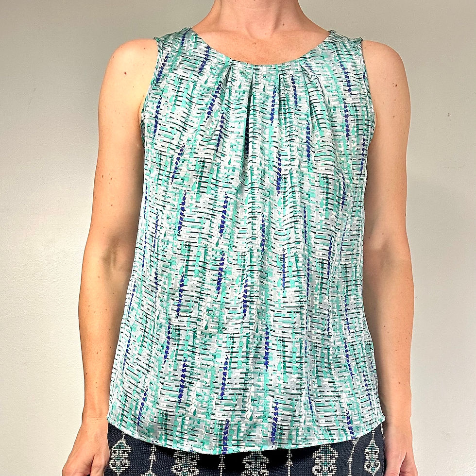 Thumbnail: Liquid Satin Abstract Sleeveless Tank Top