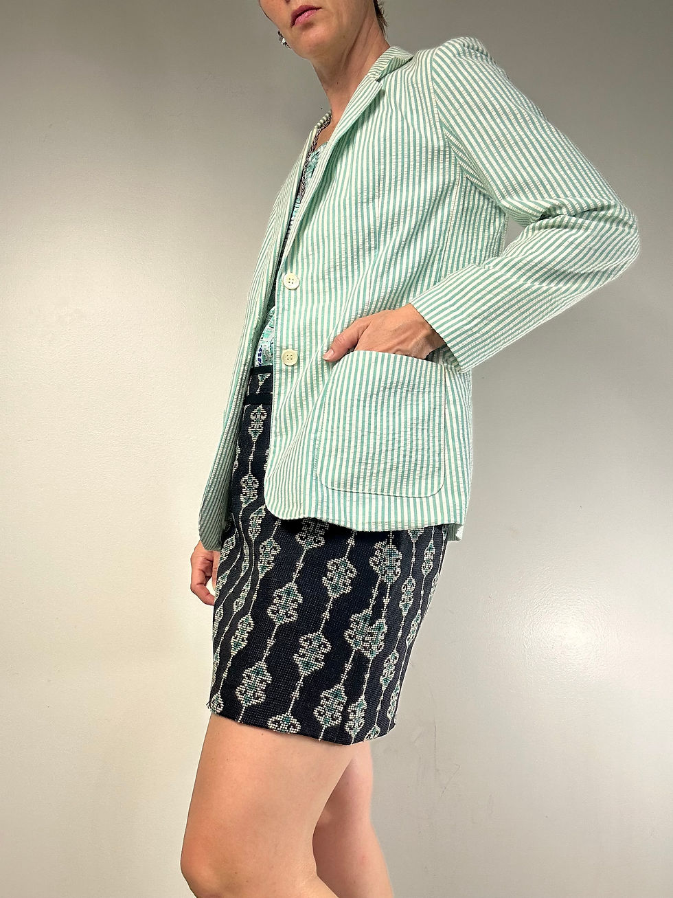 Thumbnail: Vintage Striped Cotton Blazer