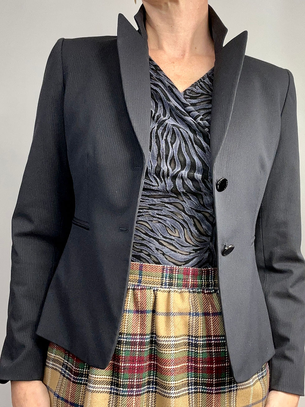 Thumbnail: Kenneth Cole Fitted Pinstripe Blazer