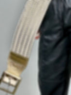 Thumbnail: Metallic Gold + White Vintage Belt