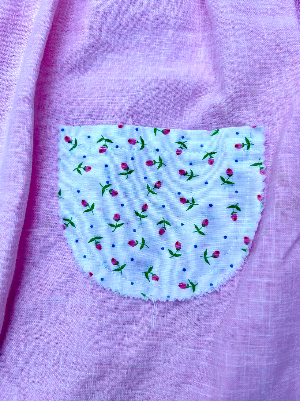 Thumbnail: Vintage Handmade Dress with Rosebuds Youth Sz XS