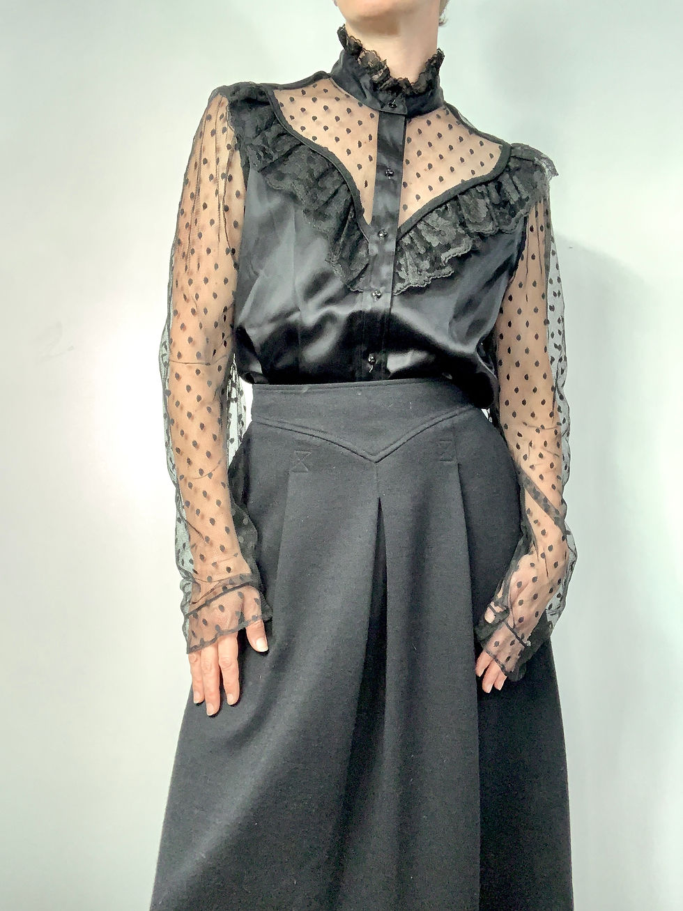 Thumbnail: Vintage Knit Pleat Front Skirt
