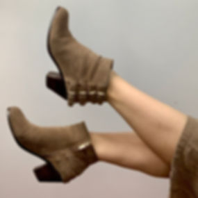 Leather Buckle + Zip Booties