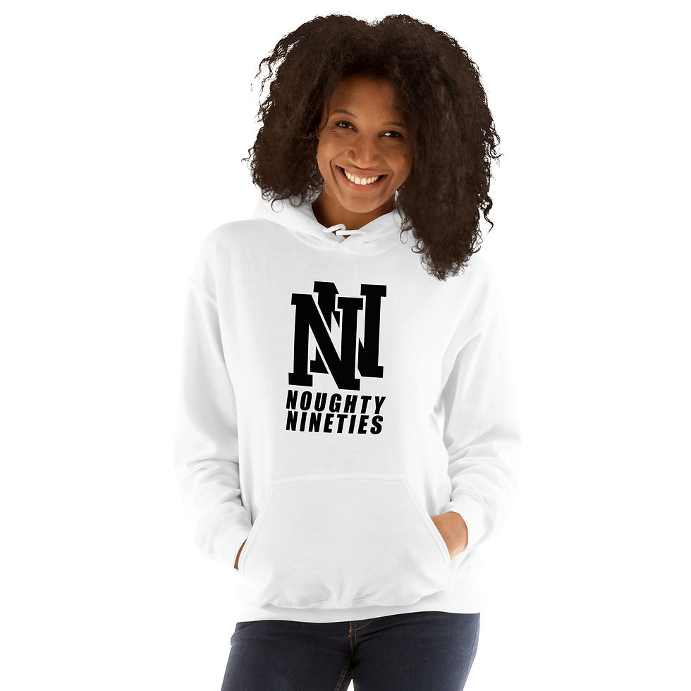 Thumbnail: White Unisex Hoodie NN with Black Logo