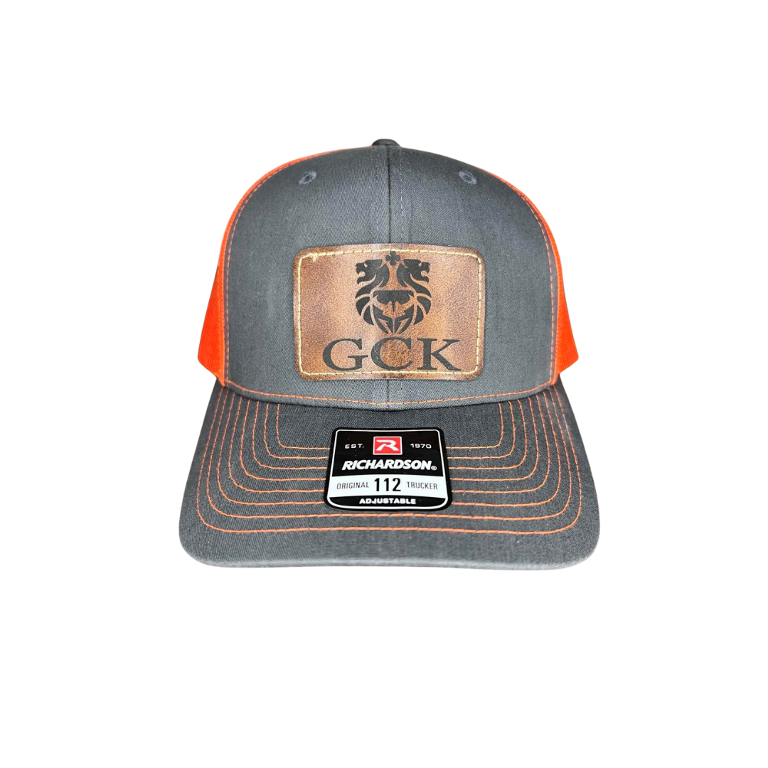 Richardson Hat - Orange with Leather Patch