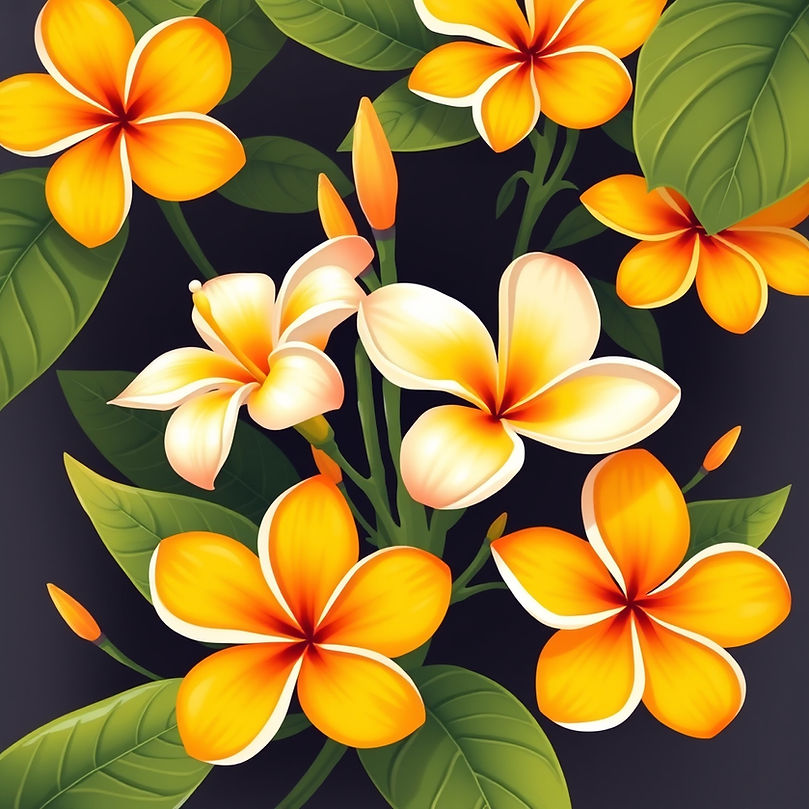 plumeria flower orange little ones.jpg