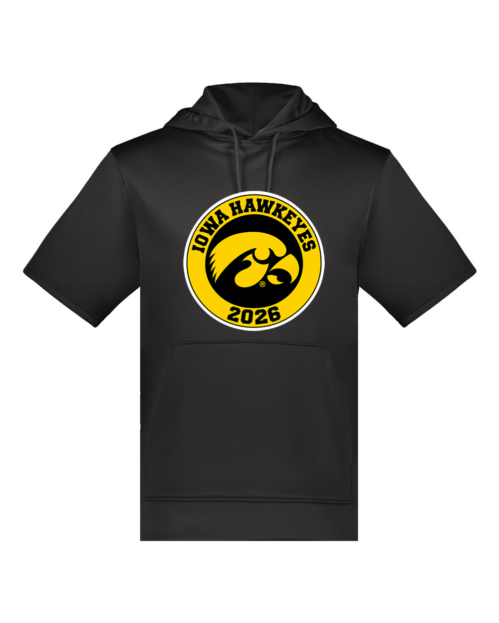 Hawkeyes Black Short Sleeve Hoodie ST251