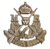 2nd Australian Light Horse Regiment, New South Wales Mounted Rifles, Hat Badge. FINISH: White Metal. HEIGHT: 46mm. MOTTO: Toujours Pret (Always Ready).