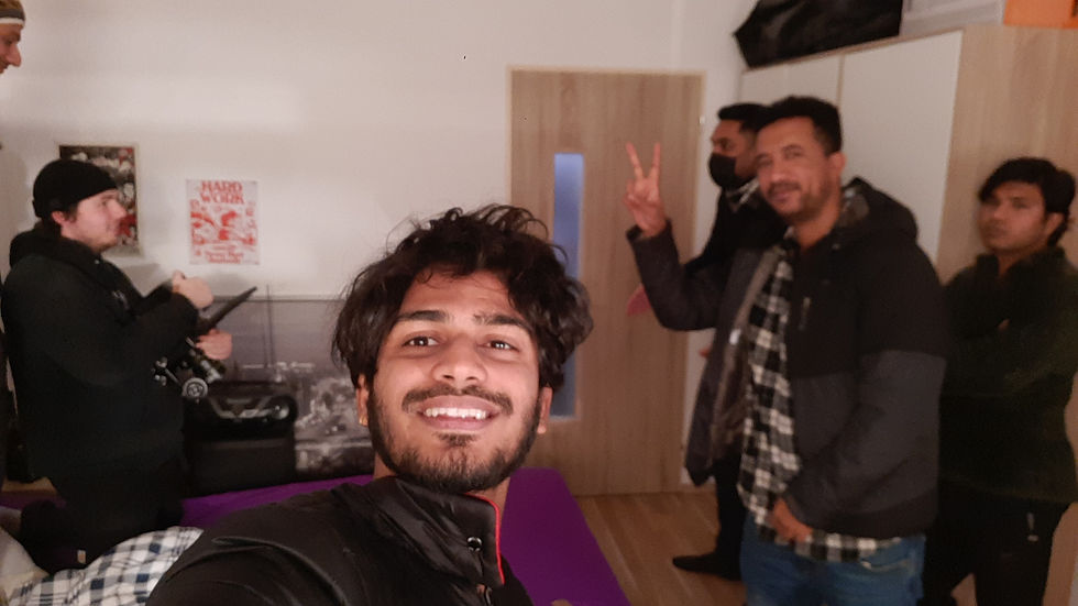 Ujjawal Verma filming a school project at Prague Film Institute