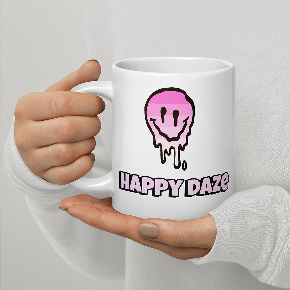 Thumbnail: Happy Daze White Glossy Mug