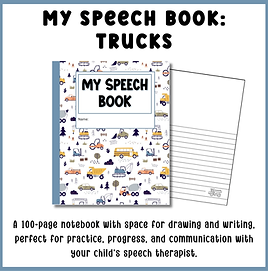 trucks speech therapy notebook