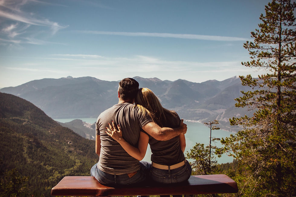 A couple embracing