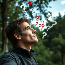 A thoughtful man considering a difficult question