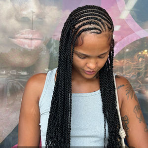 Half Cornrows Design Half Twist 