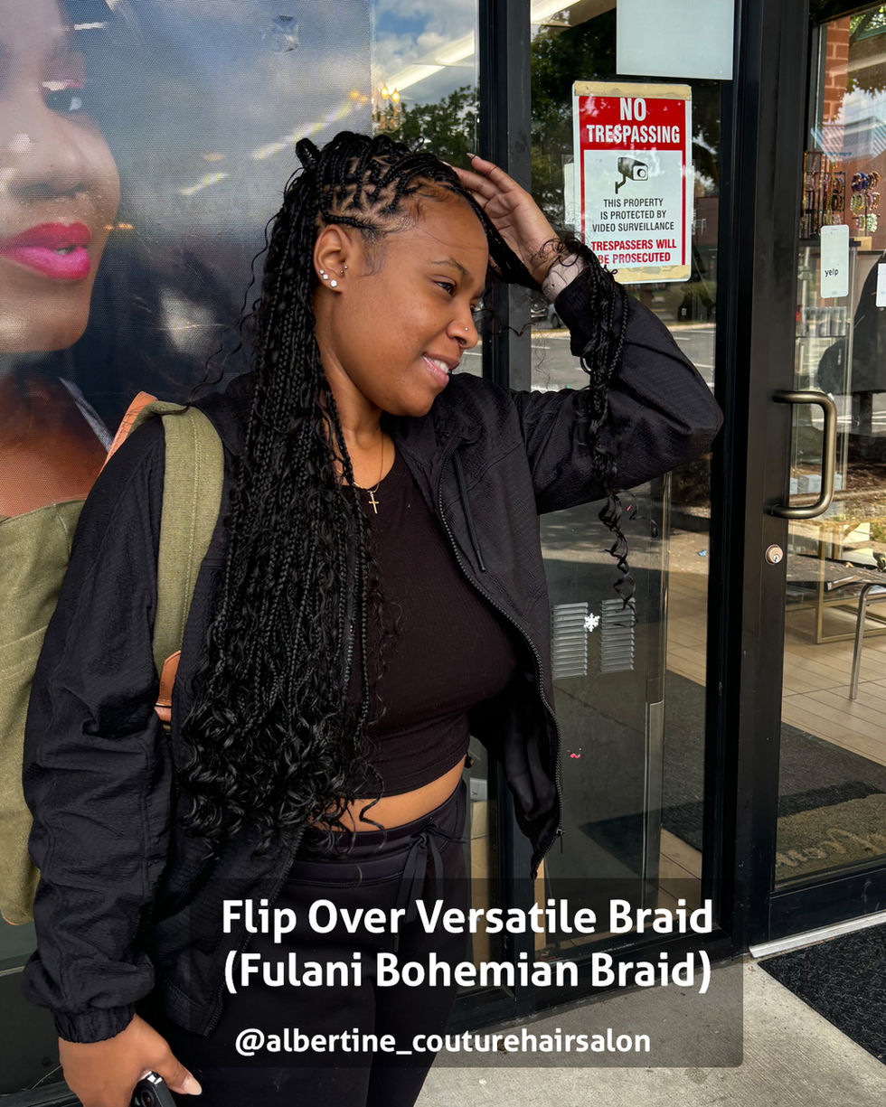 Flip Over Versatile Braid(Fulani Bohemian Braid)