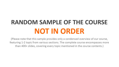 a sample of the course is not in order