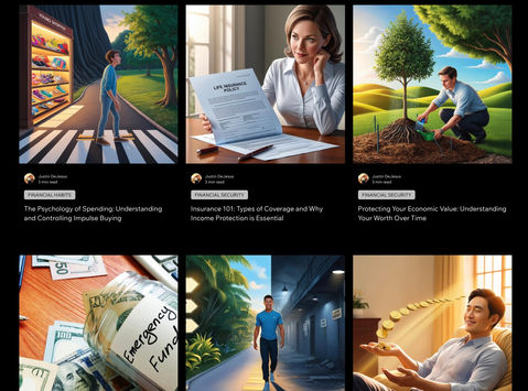 a collage of images includes a woman holding a life insurance policy