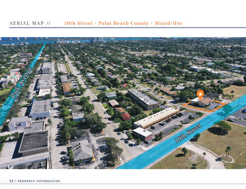 an aerial view of 10th street in palm beach county