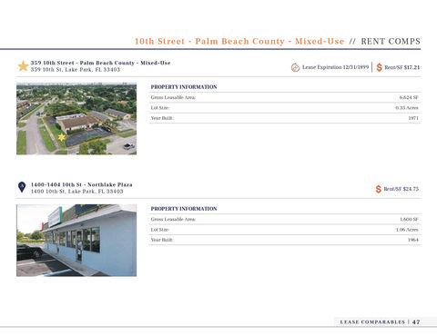 a flyer for 10th street palm beach county mixed use