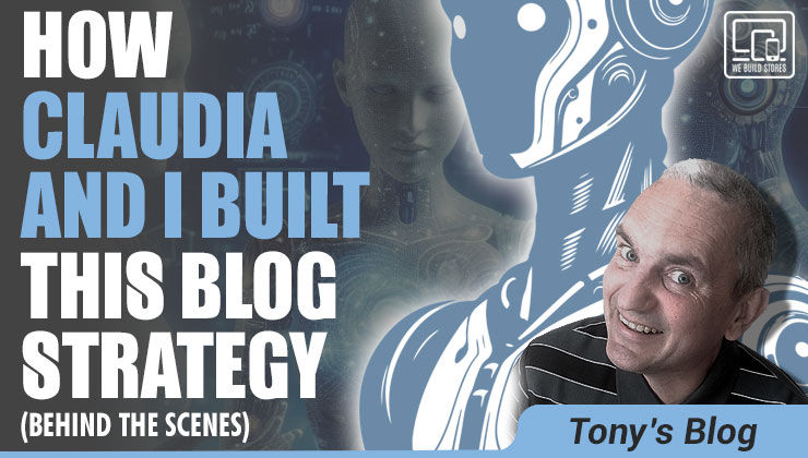 AI marketing strategy workflow diagram showing 94-revision process for content creation at We Build Stores