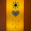 Thumbnail: A glowing flameless candle illuminated with a warm amber light, featuring a design of a blue heart with hanging stars and dot